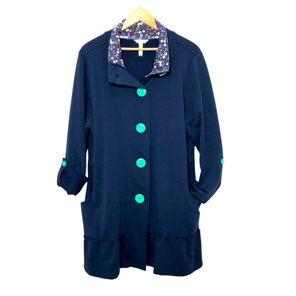 Matilda Jane A Million Little Things Cotton Blend Pockets Zipper Button Jacket L - Picture 2 of 16